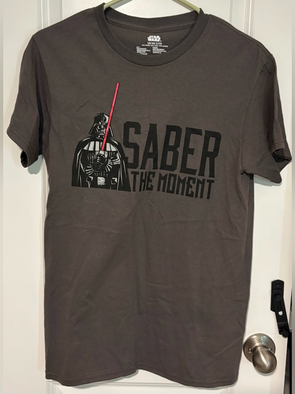 ⭐️2 for $15⭐️Disney Star Wars Dark Gray Graphic Tee with Red Lightsaber